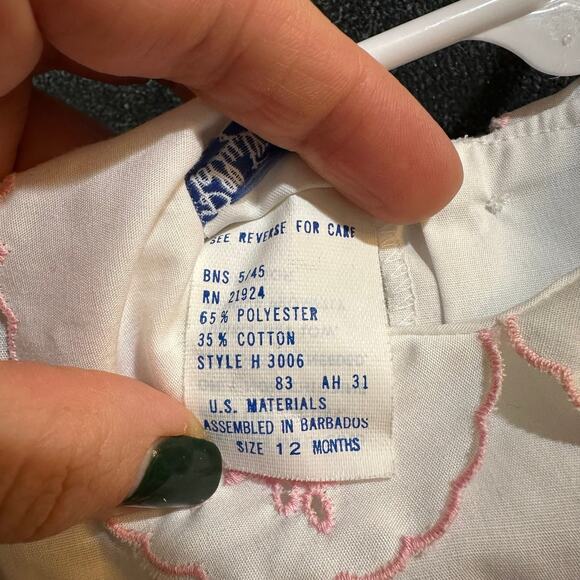 Vintage Polly Flinders Dress w Embroidery, Smocking, VGUC. SZ 12mo (12-24A) - Picture 5 of 7